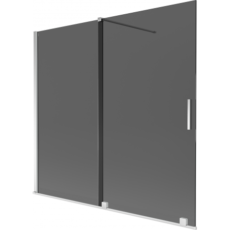 Mexen Velar ecran de baie din sticlă 2 canaturi glisante 170 x 150 cm, grafit, crom - 896-170-000-41-01