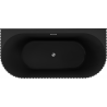 Mexen Sella cadă independentă apropiată de perete, striată 170 x 80 cm, negru mat, preaplin crom - 52711708071-01