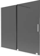 Mexen Velar kétszárnyú zuhanyfal, tolóajtós, 170 x 150 cm, grafit, fehér - 896-170-000-41-20