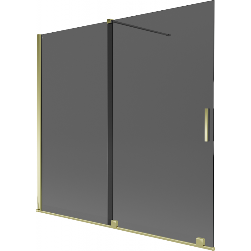 Mexen Velar paravan de cadă cu 2 uși glisante 170 x 150 cm, grafit, auriu - 896-170-000-41-50