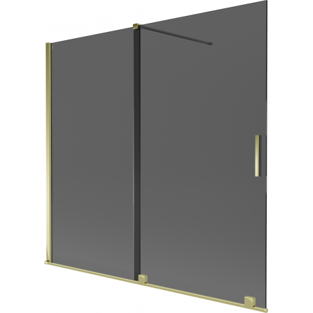Mexen Velar paravan de cadă cu 2 uși glisante 170 x 150 cm, grafit, auriu - 896-170-000-41-50