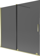 Mexen Velar paravan de cadă cu 2 uși glisante 170 x 150 cm, grafit, auriu - 896-170-000-41-50