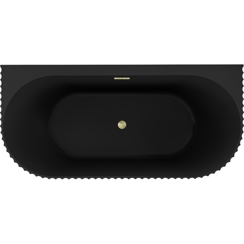 Mexen Sella cada freestanding de perete cu striații 170 x 80 cm, negru mat, preaplin periat auriu - 52711708071-55