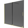 Mexen Velar paravan dus 2-canate glisant 170 x 150 cm, grafit, auriu periat - 896-170-000-41-55