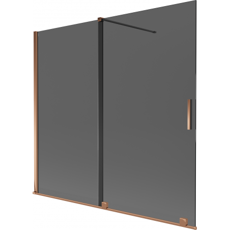 Mexen Velar paravan de baie, 2 usi culisante, 170 x 150 cm, grafit, aur roz - 896-170-000-41-60