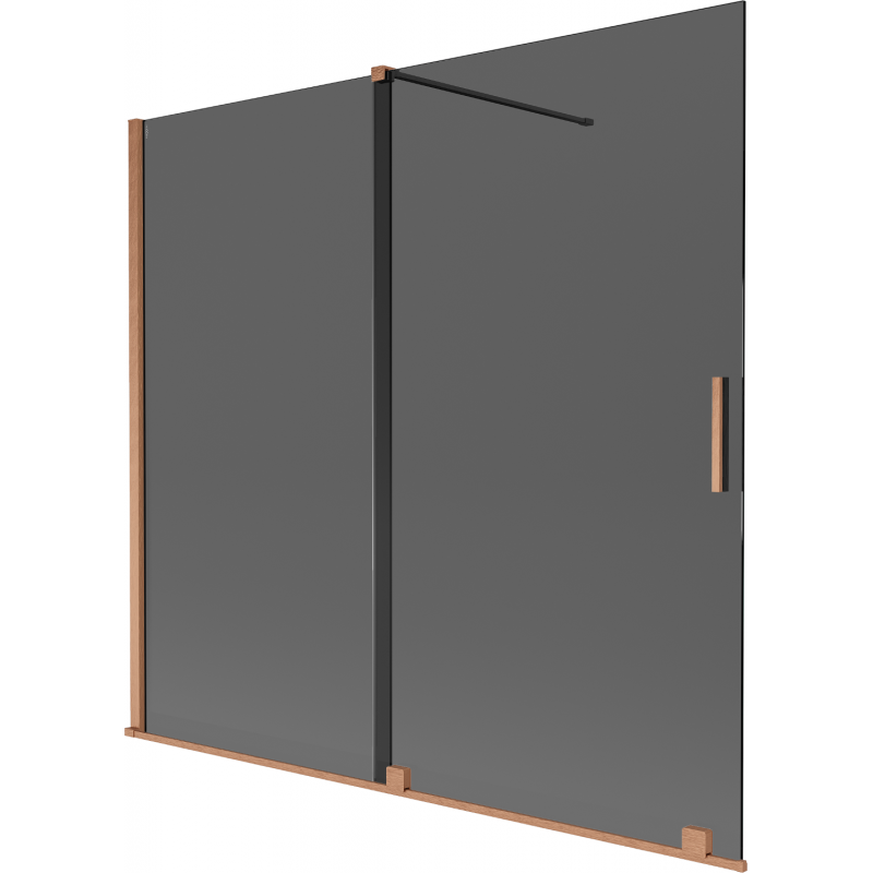 Mexen Velar paravan de cadă cu 2 canaturi glisante 170 x 150 cm, grafit, cupru periat - 896-170-000-41-65