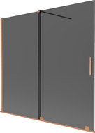 Mexen Velar paravan de cadă cu 2 uși glisante 170 x 150 cm, grafit, cupru periat - 896-170-000-41-65