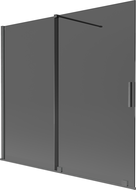 Mexen Velar 2-szárnyas tolóajtós fürdőszobai paraván 170 x 150 cm, grafit, kefe hatású gun gray - 896-170-000-41-66