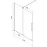 Mexen Velar függöny kádra 2-szárnyú toló 170 x 150 cm, grafit, fekete - 896-170-000-41-70