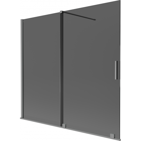 Mexen Velar 2-szárnyú tolóajtós fürdőkádparaván 170 x 150 cm, grafit, sötétszürke - 896-170-000-41-95