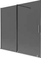Mexen Velar paravan de cadă cu 2 canaturi glisante 170 x 150 cm, grafit, gun metal - 896-170-000-41-95