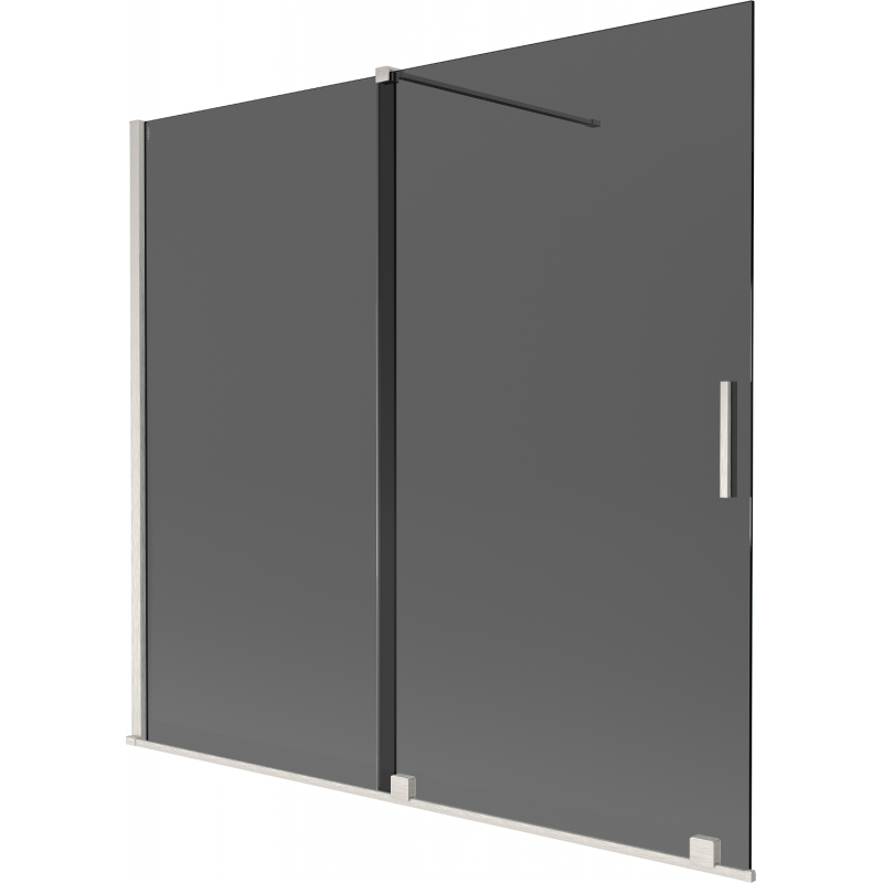 Mexen Velar 2-szárnyú toló zuhanyfal 170 x 150 cm, grafit, kefélt nikkel - 896-170-000-41-97
