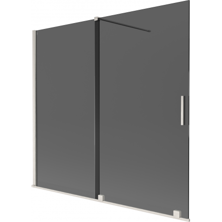 Mexen Velar 2-szárnyú toló zuhanyfal 170 x 150 cm, grafit, kefélt nikkel - 896-170-000-41-97