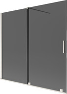 Mexen Velar paravan cadă 2-panouri glisante 170 x 150 cm, grafit, nichel periat - 896-170-000-41-97