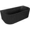 Mexen Sella cadă de sine stătătoare de perete canelată 170 x 80 cm, negru mat, preaplin negru - 52711708071-70