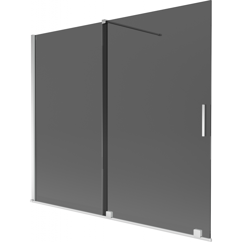 Mexen Velar 2-szárnyú toló zuhanyfal 180 x 150 cm, grafit, króm - 896-180-000-41-01