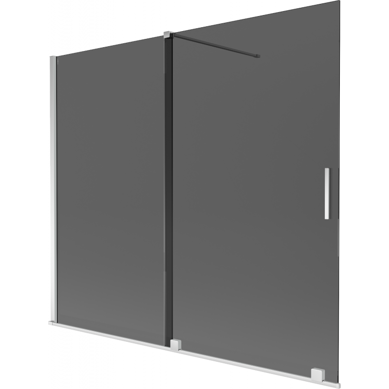 Paravan cadă Mexen Velar, 2 aripi culisante, 180 x 150 cm, grafit, crom - 896-180-000-41-01