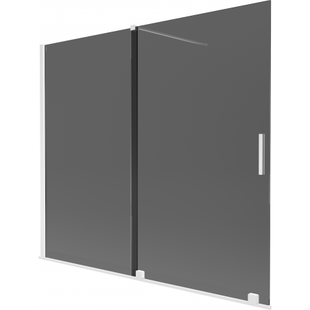 Mexen Velar 2-szárnyú eltolható fürdőkádfal 180 x 150 cm, grafit, fehér - 896-180-000-41-20