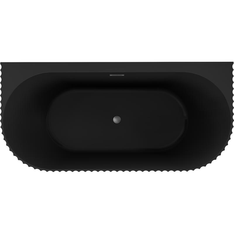 Mexen Sella cadă de baie freestanding lângă perete, canelată, 170 x 80 cm, negru mat, preaplin gun metal - 52711708071-95