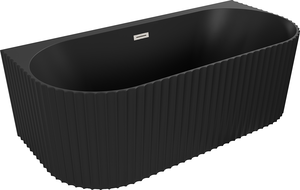 Mexen Sella cadă de baie independentă ribalitată 170 x 80 cm, negru mat, preaplin nichel periat - 52711708071-97