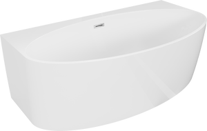 Mexen Bruna cadă freestanding de perete 150 x 82 cm, alb lucios, preaplin crom - 52731508200-01