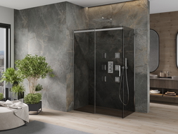 Mexen Omega cabina de duș culisantă 140 x 80 cm, grafit, crom - 825-140-080-01-40