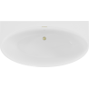 Mexen Bruna cadă de baie independentă de perete 150 x 82 cm, alb lucios, preaplin auriu periat - 52731508200-55