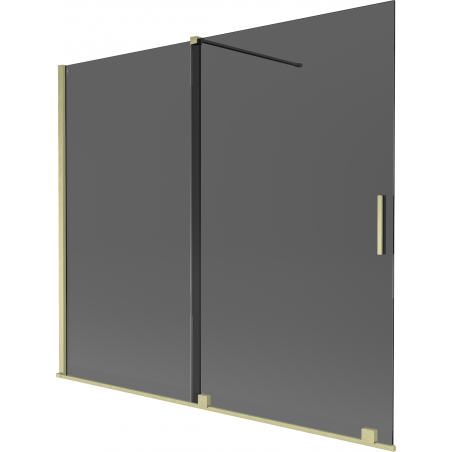 Mexen Velar paravan de baie cu 2 uși glisante 180 x 150 cm, grafit, auriu șlefuit - 896-180-000-41-55