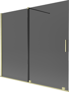 Mexen Velar paravan de cadă cu 2 uși glisante 180 x 150 cm, grafit, auriu periat - 896-180-000-41-55