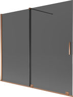 Mexen Velar kétszárnyú tolható kádparaván 180 x 150 cm, grafit, rózsaarany - 896-180-000-41-60