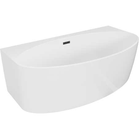 Mexen Bruna cadă de baie independentă de perete 150 x 82 cm, alb lucios, preaplin negru - 52731508200-70
