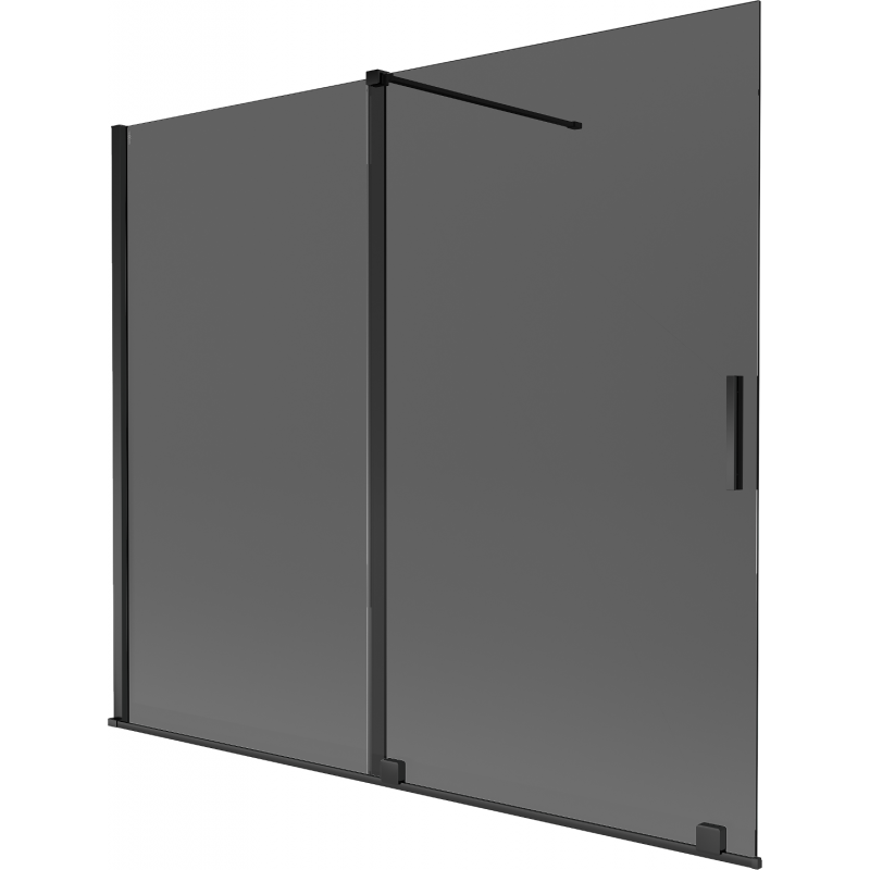 Paravan cadă Mexen Velar culisant cu 2 panouri 180 x 150 cm, grafit, negru - 896-180-000-41-70