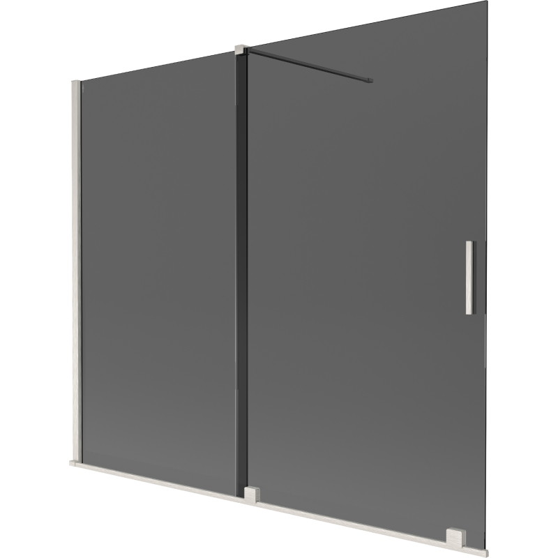 Mexen Velar paravan de cadă cu 2 aripi culisante 180 x 150 cm, grafit, nichel periat - 896-180-000-41-97