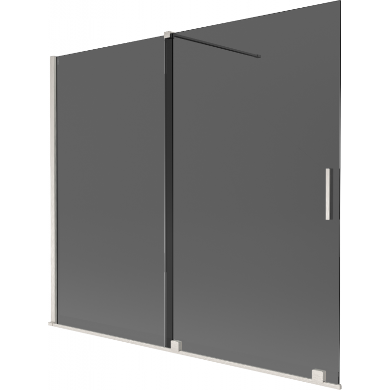 Mexen Velar paravan de cadă cu 2 uși glisante 180 x 150 cm, grafit, nichel periat - 896-180-000-41-97