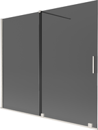Mexen Velar 2 szárnyú, tolóajtós kádparaván 180 x 150 cm, grafit, matt nikkel - 896-180-000-41-97