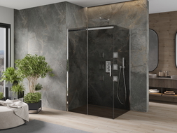 Mexen Omega cabina de duș glisantă 140 x 90 cm, grafit, crom - 825-140-090-01-40