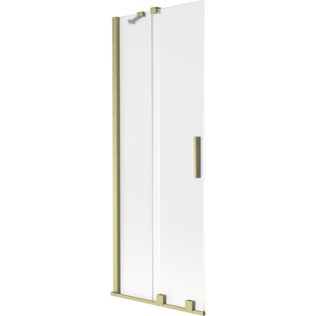 Mexen Velar 2-szárnyas eltolható fürdőszobai paraván 70 x 150 cm, jég, arany kefe - 896-070-000-31-55