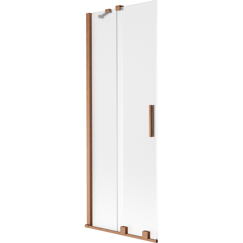 Mexen Velar kádparaván 2-szárnyú tolóajtós 70 x 150 cm, deres, kefeolt réz - 896-070-000-31-65