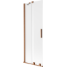 Mexen Velar kádparaván 2-szárnyú tolóajtós 70 x 150 cm, deres, kefeolt réz - 896-070-000-31-65