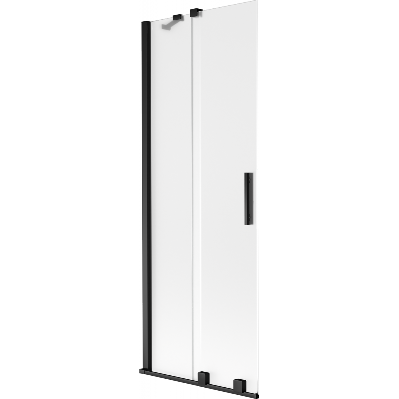 Mexen Velar kétszárnyú tolóajtós kádparaván 70 x 150 cm, zúzott jég, fekete - 896-070-000-31-70