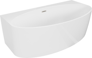 Mexen Bruna szabadon álló, fal melletti kád 170 x 88 cm, fényes fehér, kefélt nikkel túlfolyó - 52731708800-97
