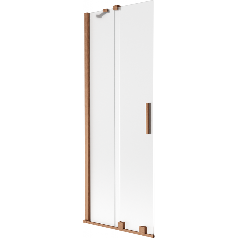 Mexen Velar 2-paneles, tolóajtós kádparaván 75 x 150 cm, zúzott, selyemfényű réz - 896-075-000-31-65