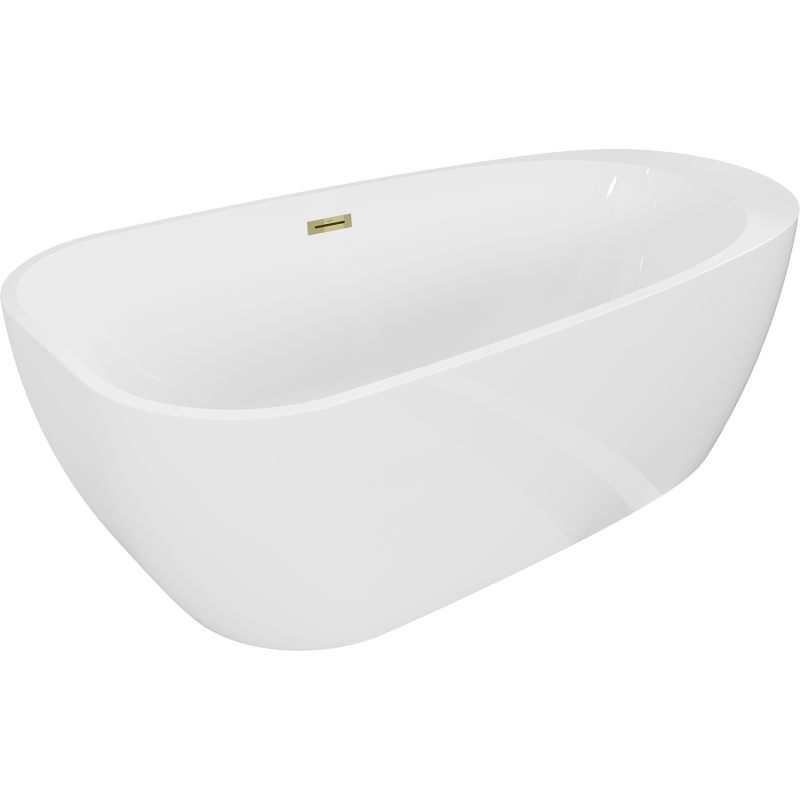 Mexen Giada cadă de baie independentă 170 x 90 cm, alb lucios, preaplin auriu - 52741709000-50