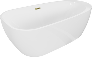 Mexen Giada cadă de baie independentă 170 x 90 cm, alb lucios, preaplin auriu - 52741709000-50