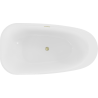 Mexen Giada cadă independentă 170 x 90 cm, alb lucios, preaplin auriu periat - 52741709000-55