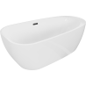 Mexen Giada cadă freestanding 170 x 90 cm, alb lucios, preaplin negru - 52741709000-70