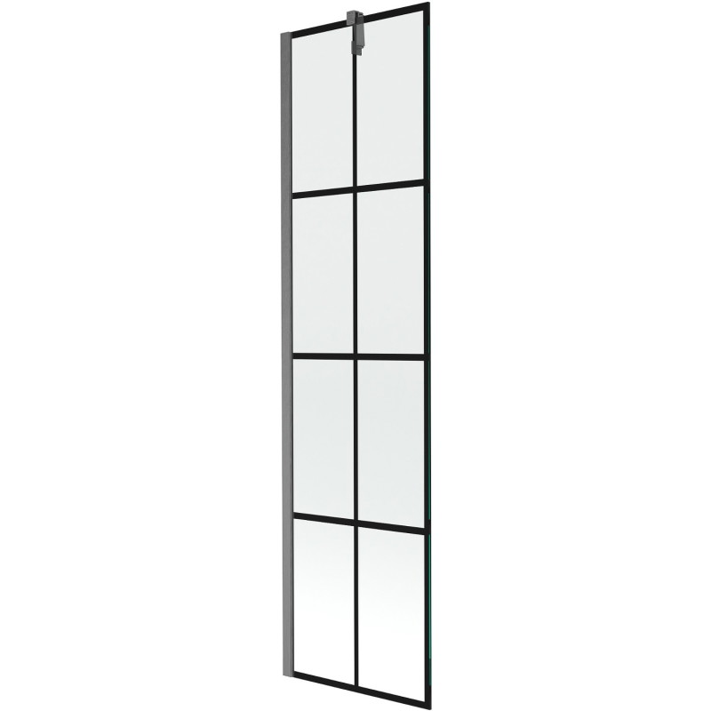 Mexen Next paravan de baie cu 1 panou 50 x 150 cm, carouri negre, gri armat periat - 895-050-000-00-77-66