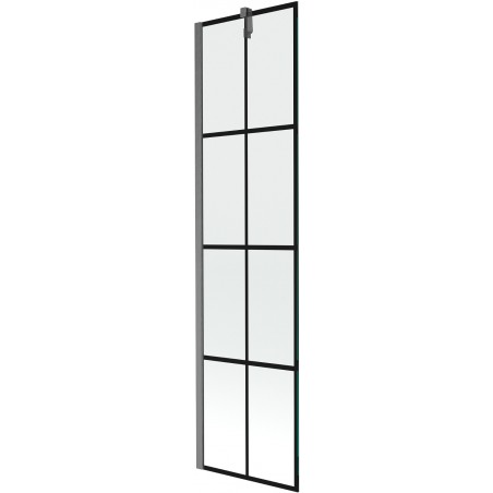 Mexen Next paravan de baie cu 1 panou 50 x 150 cm, carouri negre, gri armat periat - 895-050-000-00-77-66
