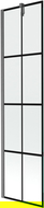 Mexen Next egy szárnyas fürdőszobai paraván 50 x 150 cm, fekete minta, gun gray kefélt - 895-050-000-00-77-66
