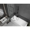 Paravan cadă Mexen Next 1-pliabil 50 x 150 cm, model negru, gri gun periat - 895-050-000-00-77-66